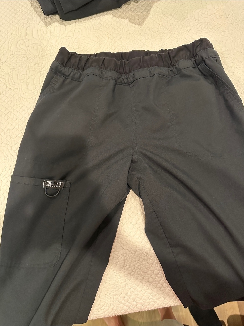 Cherokee Black Utility Scrub Pants with D-Ring Pocket